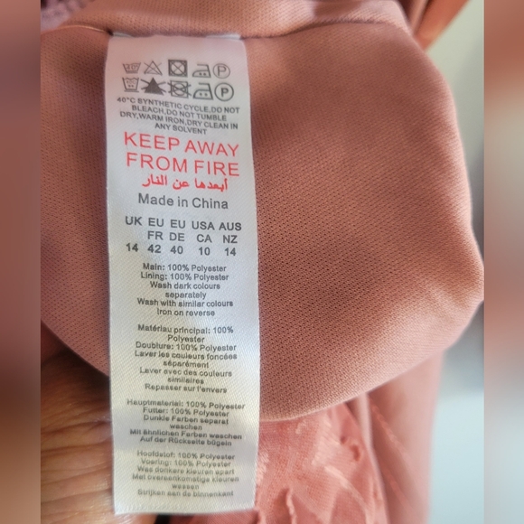 BOOHOO Dusty Pink Long Sleeve Boho Frill Detail Maxi Dress Size US 10 - Picture 8 of 10